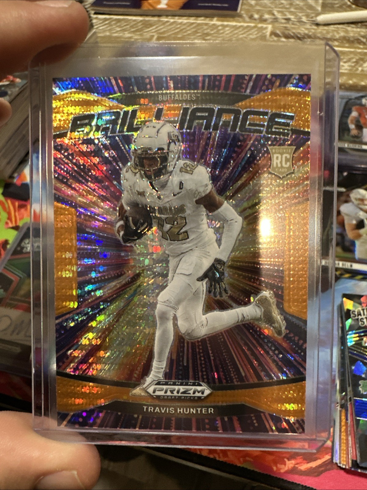 Travis Hunter (RC) Orange Pulsar /75 Brilliance 2025 Panini Prizm Draft Picks