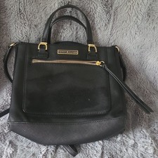 Tommy Hilfiger Black Satchel Gold Hardware Zip/Magnetic Closure Adjustable Strap