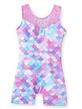 Leotards for Girls Gymnastics Toddler Dance Biketards 5-6 Years Mermaid Purple