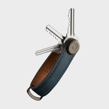 Orbitkey Crazy Horse Leather Slim Key Organizer, Carry 2-7 Keys, Marine Blue