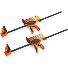 24" One Hand Clamp/Spreader - 2-pack, Medium Duty, E-Z Hold Bar Clamps Set