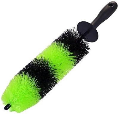  Master Wheel & Tire Brush, Easy Reach Rim Detailing Brush, Green & Black