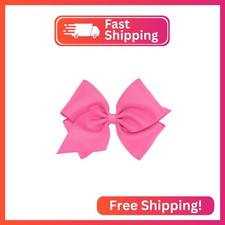 Wee Ones Girls' Classic Grosgrain Hair Bows with Plain Wrap Center, No-Slip Hair