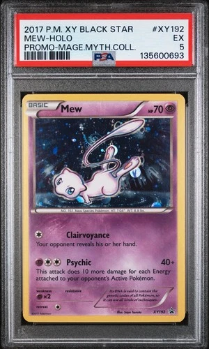 2017 Pokemon Mage Mythical Collection Promo Mew Holo Tail SWIRL XY192 PSA 5