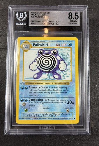 Poliwhirl (1st Edition) graded BGS 8.5 for sale on eBay