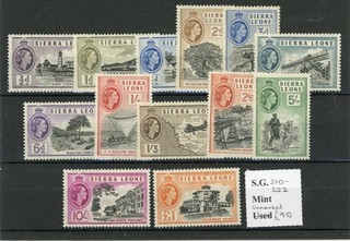 Sierra Leone 1956 61 QEII complete set to £1 unmounted mint SG 210 222 cat £90