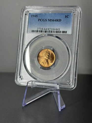 1945 Lincoln Cent Penny PCGS MS64 RD