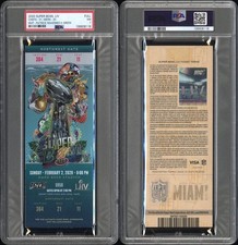 2020 SUPER BOWL LIV TICKET - CHIEFS-31, 49ERS-20 MVP- MAHOMES II: GREEN PSA NM 7