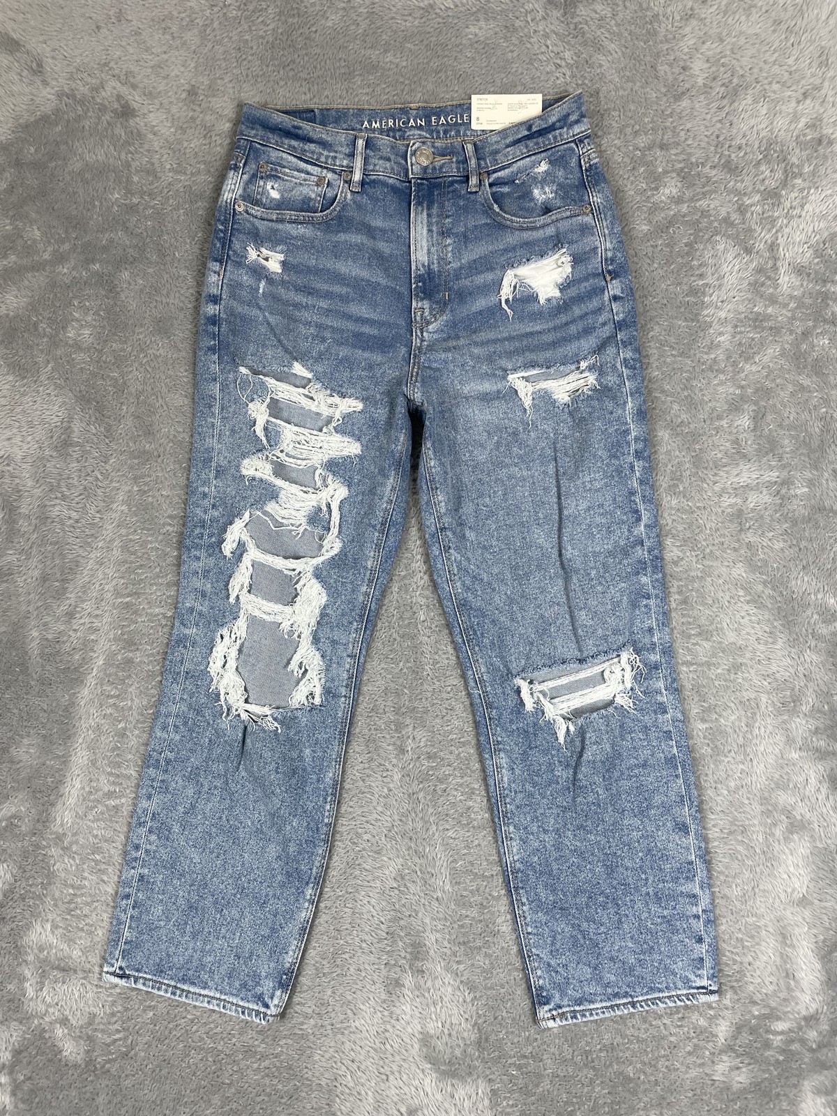 American Eagle Jeans Womens 8 29W Highest Rise 90s Boyfriend Distressed Denim