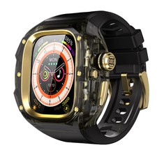 Transparent PC Mod Kit Case Strap Apple Watch Ultra 3 2 49mm Sports Rubber Band