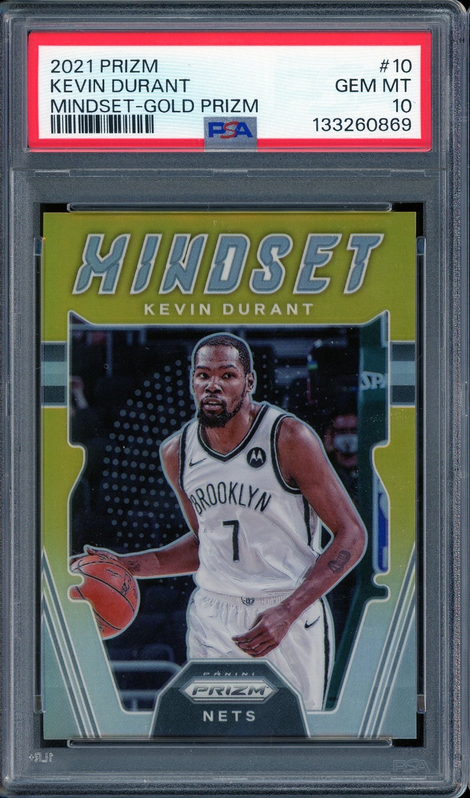 2021 PANINI PRIZM #10 KEVIN DURANT GEM MT PSA 10 MINDSET GOLD /10 PRIZM