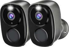 Wireless Outdoor Camera 2PCS 2K Security Cameras WiFi Video Night Vision