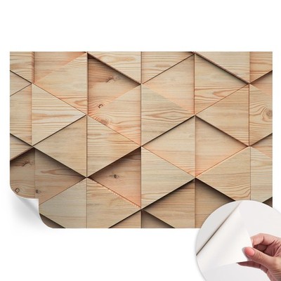 Peel and Stick Wallpaper No Glue Needed Wooden Geometric Panels Modern Style