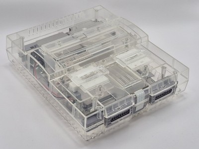 Clear SNES Console Bundle Cleaned, Recapped and Tested w/ Cables & 2 Controllers