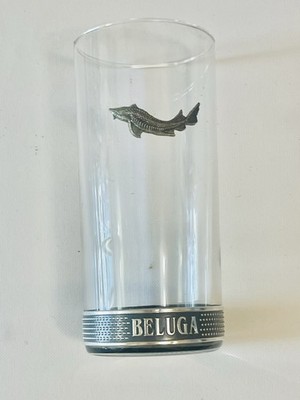 BELUGA Russian Premium Vodka Glass Pewter Fish 5.25''