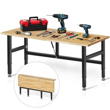 60  Folding Workbench, 2000 LBS Capacity Heavy Duty Workbench, Height Adjustable