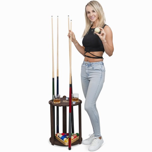 Pool Stick Holder Rack - Wooden Pool Cue Holder Floor Stand Three Legged with... - Picture 9 of 9