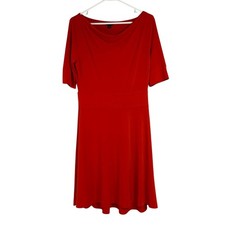 Banana Republic Orange Short Sleeve Stretchy Dress with Slight Drape Neck 1072