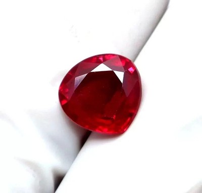 AAA+ Natural Red Ruby Pear Cut 7.85 Ct Certified Loose Gemstone With Free Gift+