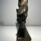 D. S. Barros Signed Bronze Cowboy Riding Horse Figurine Sculpture, 3D Effect — photo 5