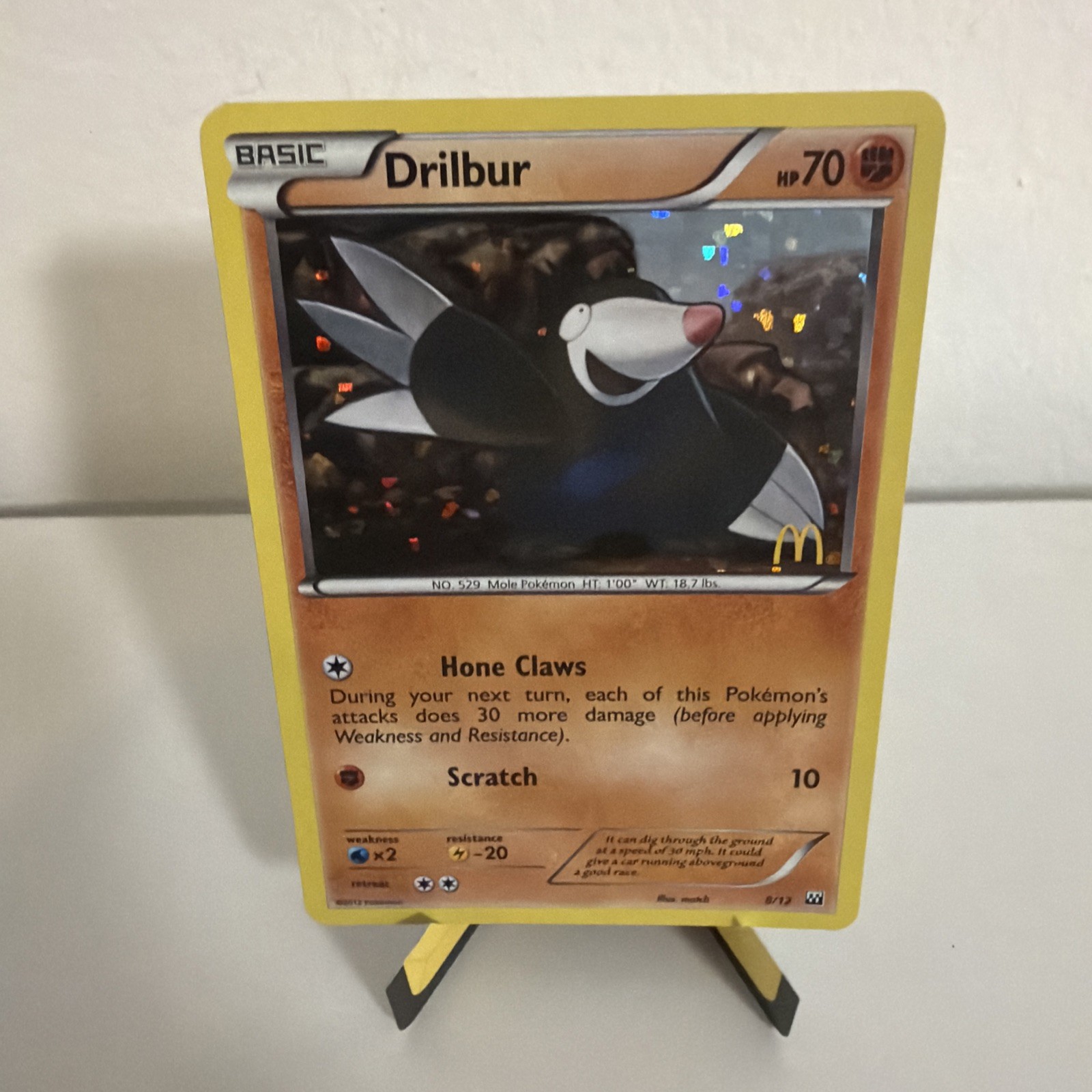 Pokemon 8/12 Drilbur Holo Rare McDonald's Promo (2012)