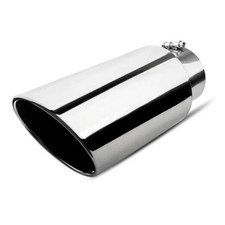 5 inch Inlet Exhaust Tip, 7" Outlet 15" Overall Length Stainless Steel Exhaust