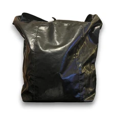 Jack Gomme Black Coated Nylon Backpack Tote Lightweight Urban Travel Bag Large