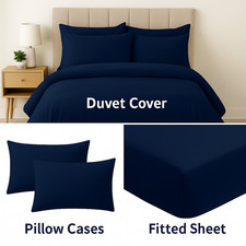 4 Piece Complete Bedding Set Duvet Cover Set With Fitted Bed Sheet & Pillowcases