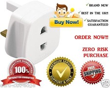 EU 2 Pin To 3 Pin UK ELECTRIC SHAVER TOOTHBRUSH PLUG ADAPTOR/PLUG - BUY NOW!!!