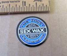 Vintage Sex Wax Mr Zog's Sticker Decal Surfboard Surfing 3cm Mini Black Blue