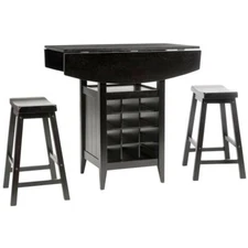 EMERIC 3 PC SET DROP LEAF PUB TABLE