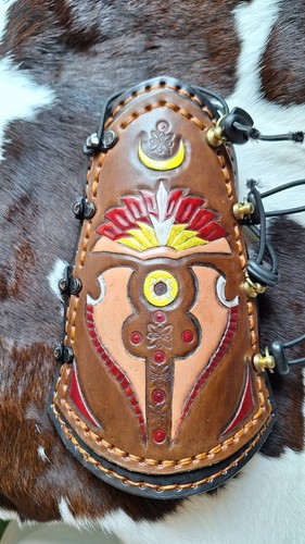 Unique Leather Arm Guards for Archery Real Leather Handcrafted Adjustable - Picture 5 of 16