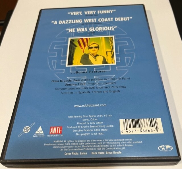 Eddie Izzard Dress to Kill Vintage DVD c1998 Standup Comedy