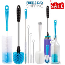 Juego de 5 Cepillos para Limpiar Botellas, Limpiador de Botellas con Mango Largo