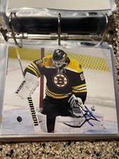 Jonas Gustavsson Signed Autographed Boston Bruins 8X10 Photo