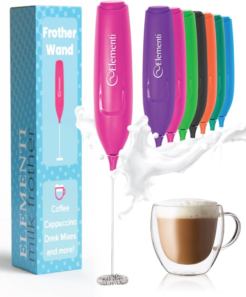 Milk Frother Wand & Matcha Mixer, Mini Electric Whisk for Coffee - Frother for C