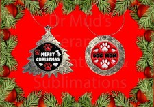 Dog Mom Paws and Bones Christmas Ornament - choose your style, Tree or Round