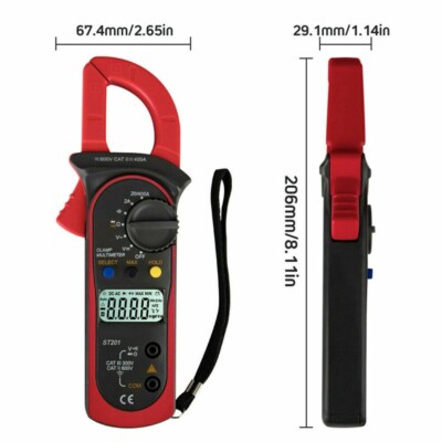 Digital Multimeter Tester AC Volt Ohm Amp Clamp Meter Auto Range LCD Handheld