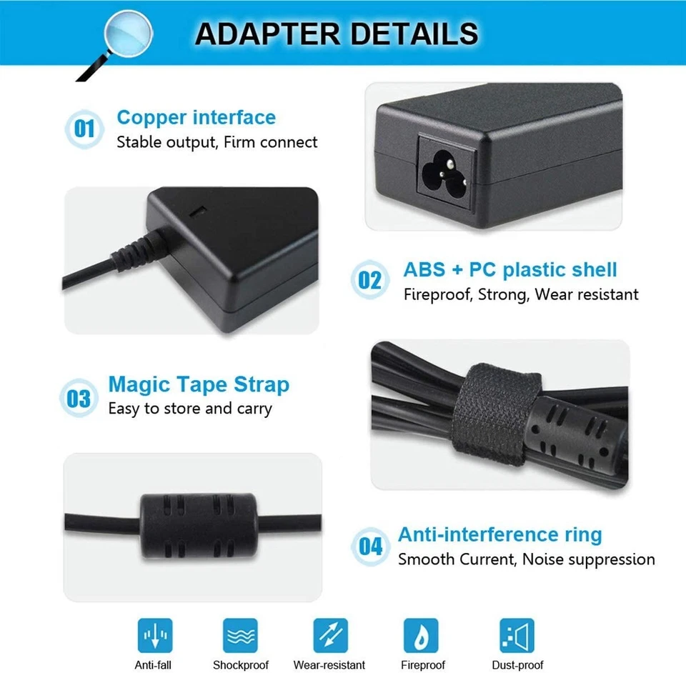 Cargador adaptador de CA para Acer TravelMate TMP645-S-51FE, TMP645-MG-5409 Foto 4 de 4