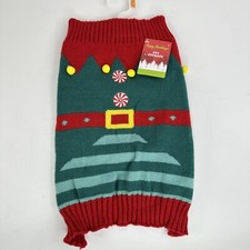 Pet Apparel Dog Christmas Elf Helper Sweater Size Medium NWT