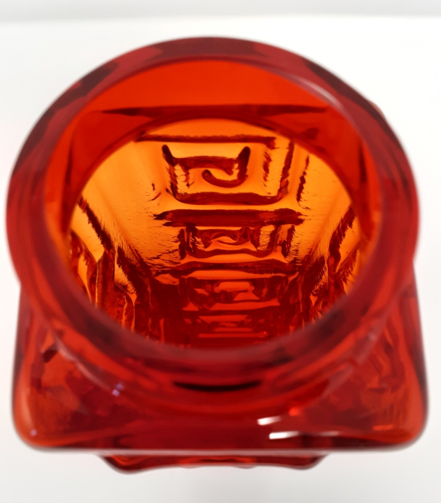 whitefriars glass vase geoffrey baxter greek key,ruby red. eBay