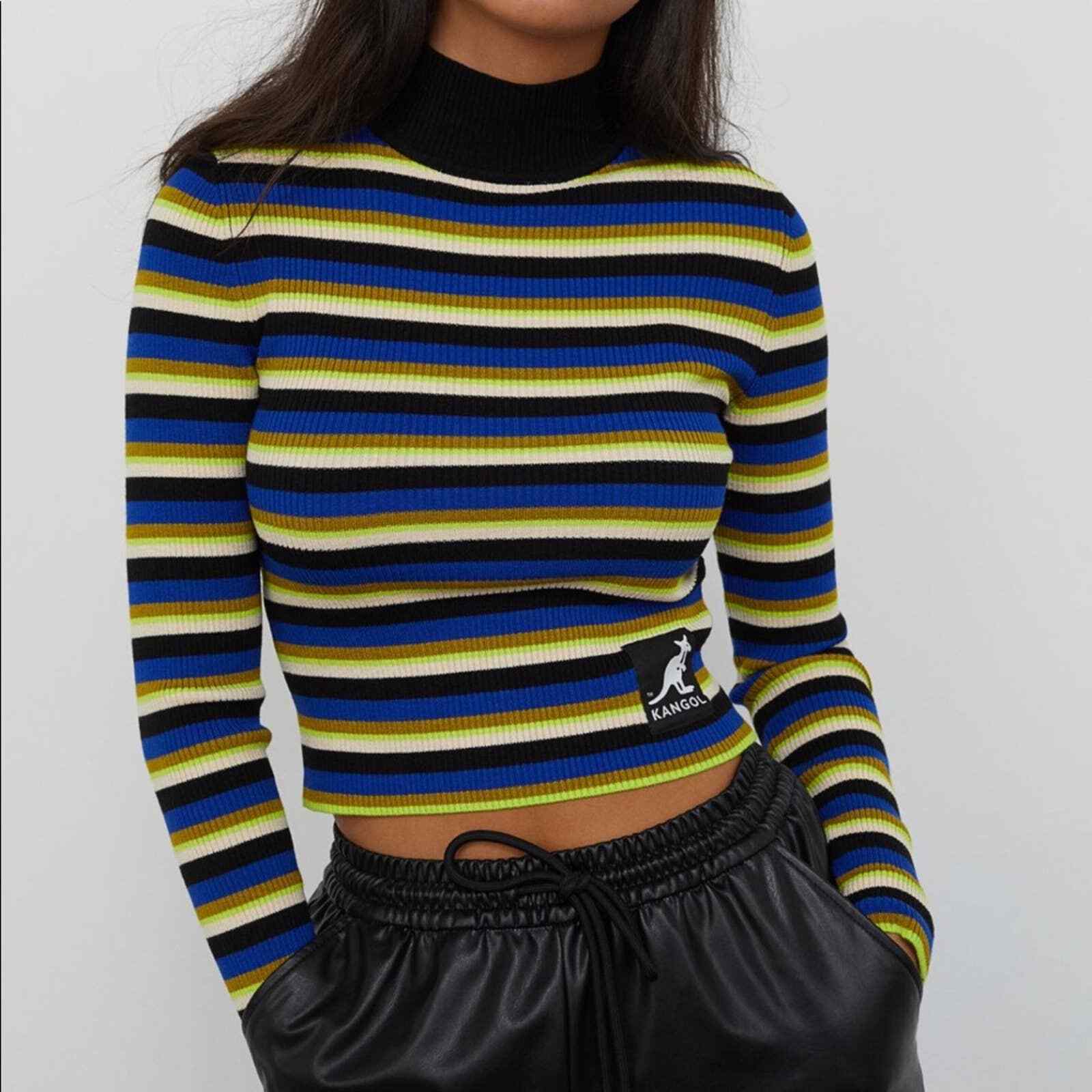 Kangol x H\u0026M Striped Turtleneck Sweater 