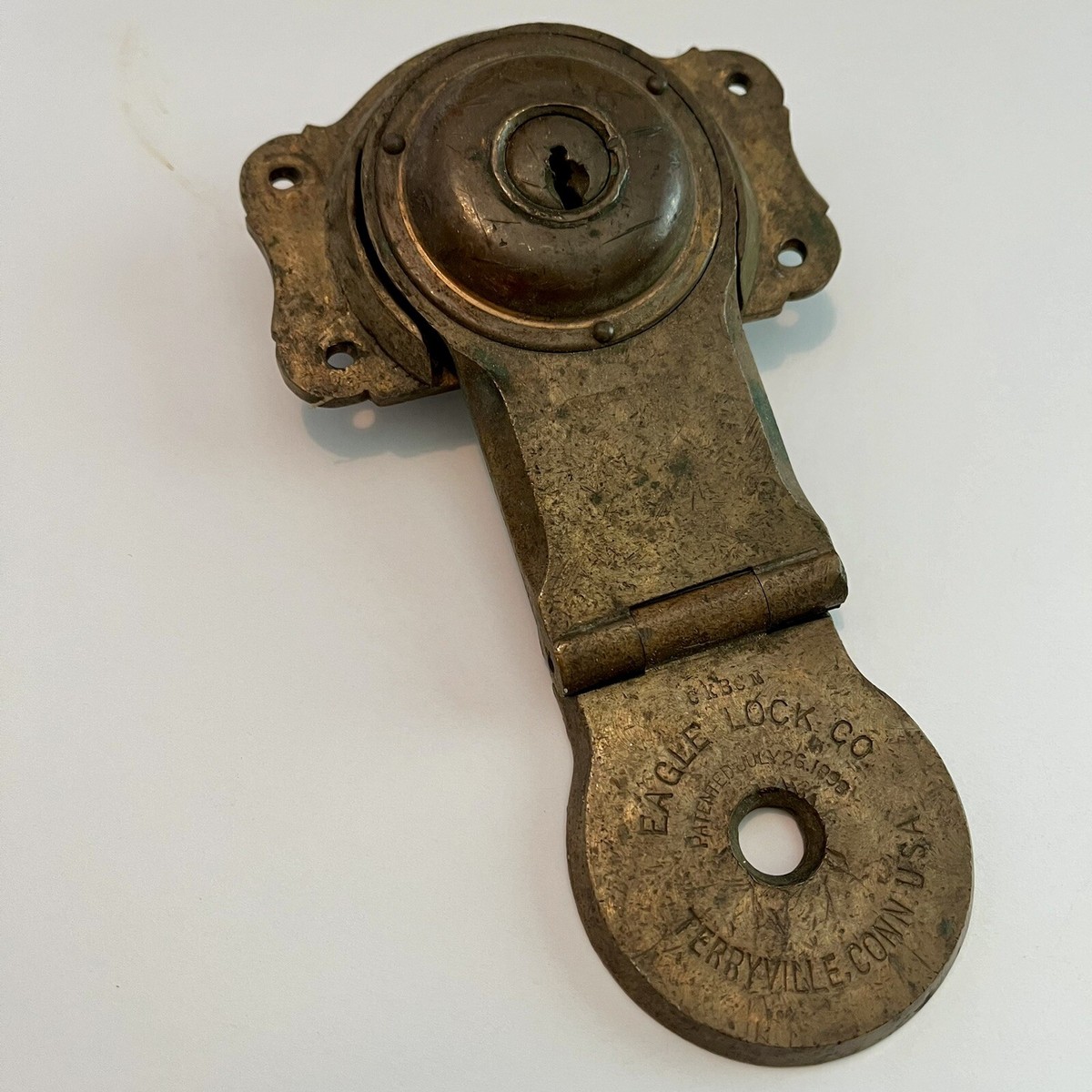 Antique Patent 1898 Eagle Lock Co Terryville Conn USA Trunk Lock