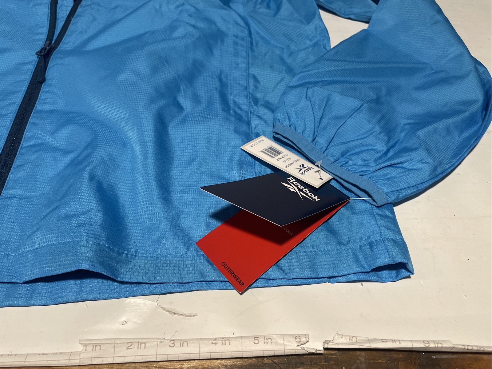 Reebok Jacket Windbreaker Men's Blue Outerwear Full Zip Hooded Golf New Large thumbnail 4