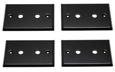  4 Four Single Gang Blank Wall Plates for Two Mono 1/4" Jack BLACK Steel