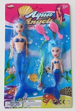 AQUA ANGELS 5-PIECE MERMAID SET by HUNSON TOYS ( RARE!! ) BLUE COLOR