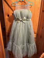 Gorgeous Green Prom Special Occasion Dress Romantic Tulle Empire Waist Bow