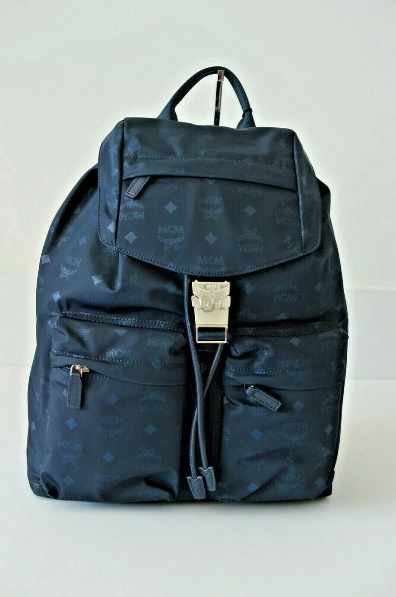 dark blue mcm backpack