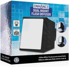 ENHANCE Dual Mounting Soft Box Flash Diffuser for Pop-Up and External Flashes