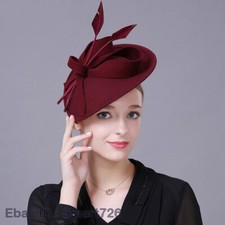 Women Wool Fascinator Pillbox Hat Church Kentucky Tea Party Dress Fedoras Hats